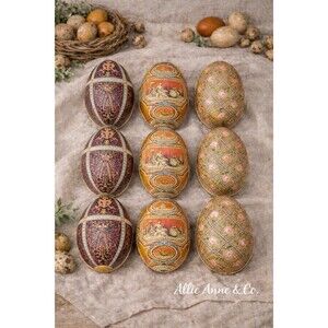 Fabergé-Style Metal Egg Set • Vintage Reproduction Designs